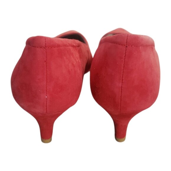 Sh109 Pelle Moda Red Suede Pumps 10 - Picture 3 of 6